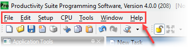 Main Menu toobar